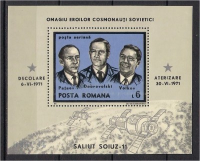 1971 - Soiuz 11, cosmonauti, colita neuzata foto