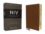 Niv, Thinline Bible, Large Print, Premium Goatskin Leather, Brown, Premier Collection, Art Gilded Edges, Comfort Print