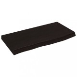 Cumpara ieftin Blat de baie, maro inchis, 60x30x(2-4) cm, lemn masiv tratat