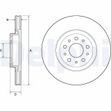 Disc frana Fiat Tipo Motor 1.0, 1.0, 1.3 D, 1.3 D, 1.3 D, 1.4, 1.4, 1.4, 1.4, 1.4, 284x22mm, 43.6 mm, OE 51990127