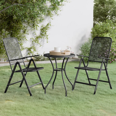 Set mobilier gradina 3 piese antracit plasa metalica expandata GartenMobel Dekor foto