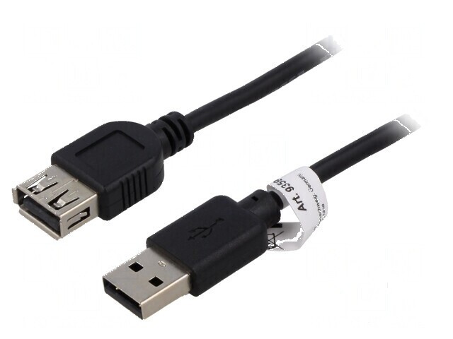 Cablu USB 2.0 A-A 3m negru cu PVC