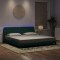 vidaXL Cadru de pat cu LED fără saltea, verde &icirc;nchis, 200x200 cm, catifea 3213876