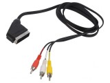 Cablu RCA x3 la SCART 2m Negru