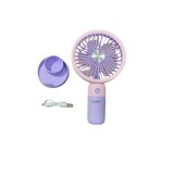 Mini ventilator portabil, Incarcare USB, 400 mAh, Roz/Mov