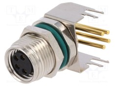 Conector M8 mama 4 PIN unghi 90? IP68 4A 30V metal AMPHENOL LTW foto