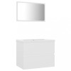 Set mobilier de baie, alb, lemn prelucrat