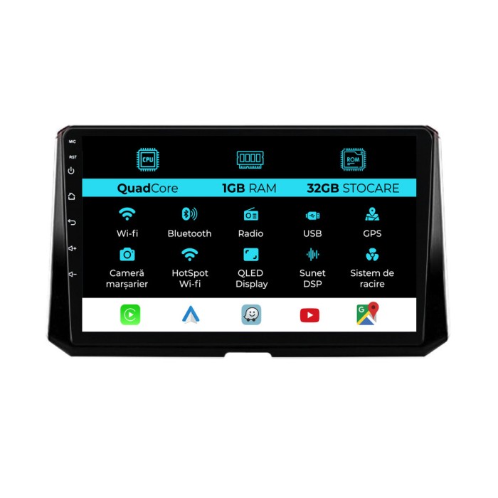 Navigatie Dedicata Toyota Corolla (2019 - 2025), 10Inch, 1Gb Ram, 32Gb Stocare, Carplay