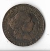 Moneda 5 centimos 1868 - Spania, Europa, Cupru (arama)