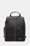 Desigual rucsac MANHATTAN PESPUNTES culoarea negru, mare, uni, 25WAKP17