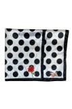 Esarfa dama cu buline, Dacali, alb/negru, 60x60 cm, Poliester, Marime universala