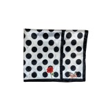 Esarfa dama cu buline, Dacali, alb/negru, 60x60 cm