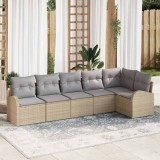 VidaXL Set de canapele pentru grădină cu pernă 6 pcs Bej, gri deschis