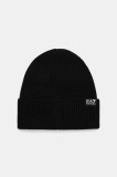 EA7 Emporio Armani căciulă din amestec de l&acirc;nă culoare negru AF18469.7X000312