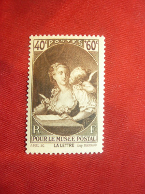 Serie 1 valoare Franta 1939 -Pentru Muzeul Postal foto