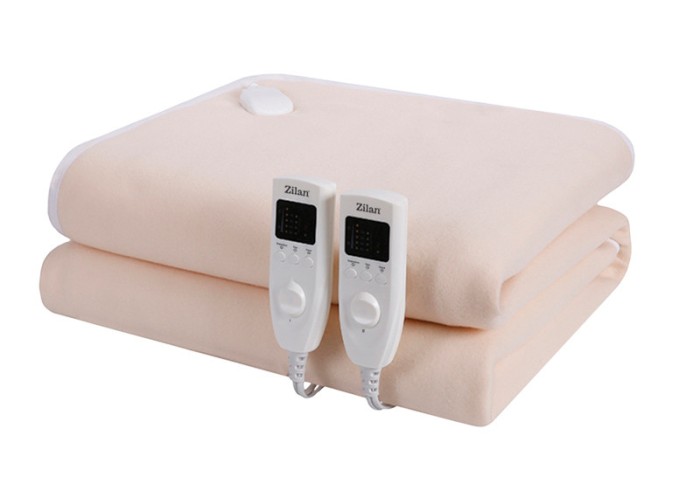 Patura ZLN-4120, Crem cu incalzire electrica Soft Polar Fleece, Pentru doua persoane 160X140 cm, 2x60 W, Temporizator 1-10 ore, ZILAN