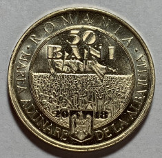 50 Bani 2018 Romania, UNC, din fisic, 100 Ani de la Marea Unire din 1918 foto
