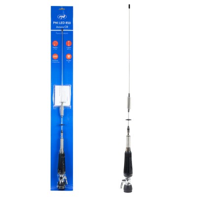 Antena CB PNI LED 850 rabatabila, 85 cm, 26-28 MHz, 300 Watt, ilumineaza in timpul emisiei, tip filet PL, fara accesorii PNI-LED850FC foto