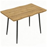 HOMCOM Masă de dining dreptunghiulară pentru 4 persoane, 110x70 cm, stejar/negru | Aosom Romania