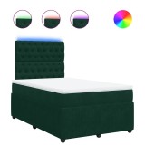 Cumpara ieftin Pat box spring cu saltea, verde inchis, 120x190 cm, catifea