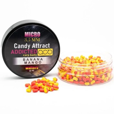 Wafters Addicted Carp Baits Pillow Candy Attract Micro, Banana &amp;amp; Mango, Galben / Portocaliu, 3.5mm, 40ml foto