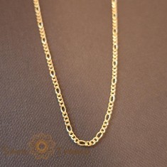 Lantisor unisex model 3-cu-1 placat cu aur - 50 cm