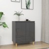Servantă &amp; picioare lemn masiv gri extralucios 60x35x70cm PAL