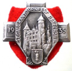 II.056 INSIGNA ELVETIA SPORT TURNFEST RAPPERSWIL 1935