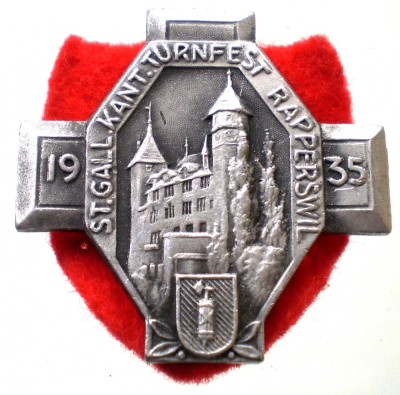 II.056 INSIGNA ELVETIA SPORT TURNFEST RAPPERSWIL 1935 foto