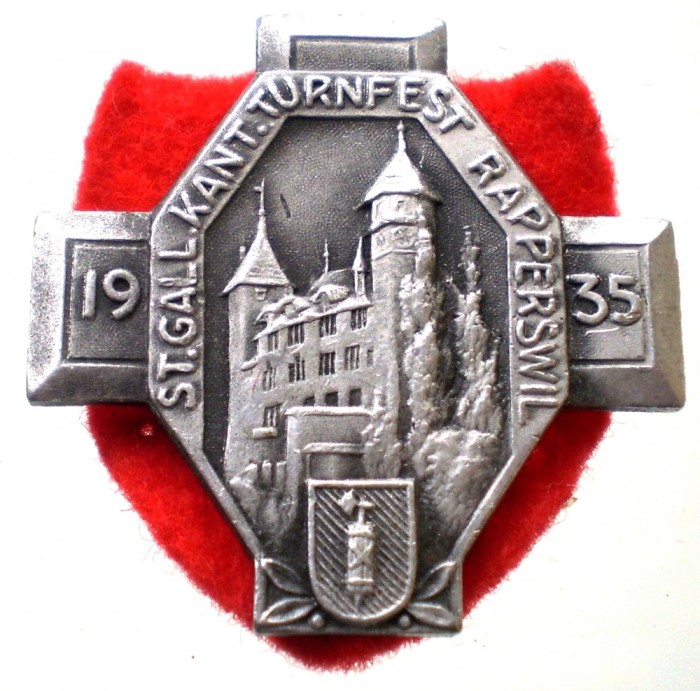 II.056 INSIGNA ELVETIA SPORT TURNFEST RAPPERSWIL 1935
