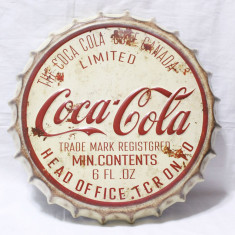 Capac metal decorativ perete Coca Cola reclama - 35 cm