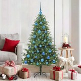 vidaXL Brad de Crăciun artificial pre-luminat cu set de bile Verde 3395342