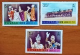 TUVALU-1977-''JUBILEU de 25 Ani -Regina-EII''- SERIE de 3val.-Nestapilat. -scan