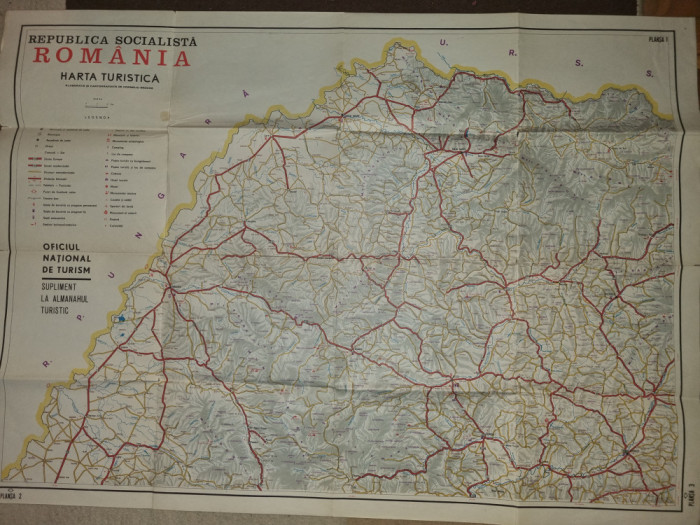 harta republica socialista romania - dimensiuni 89/63 cm - plansa 1