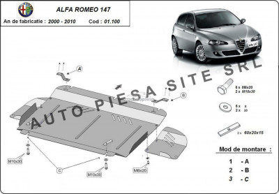 Scut metalic motor Alfa Romeo 147 fabricat in perioada 2000 - 2010 APS-01,100 foto