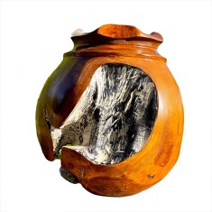 Vaza decorativa sculptata manual din lemn exotic &amp;#8211; Forest