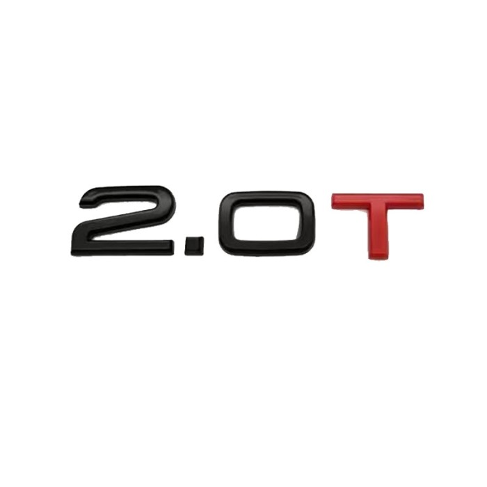 Emblema 2.0T pentru Audi, Negru cu rosu