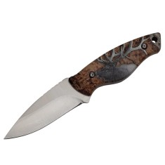 Cutit de vanatoare DEPOX&reg;, Stag Call, 20 cm, bej, husa inclusa