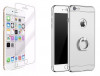 Husa telefon Iphone 7 ofera protectie 3in1 Ultrasubtire - Lux Silver S Ring, iPhone 7/8, Plastic, Carcasa, Apple