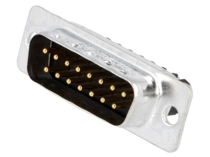 Conector D-Sub 15 pini tată, pe cablu
