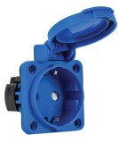 Priza schuko incastrabila albastra pentru tablouri electrice 16A protectie copii IP54, METE