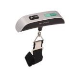 Cantar Digital de Mana Curea, Cantar Portabil, Cantarire Bagaje, Capacitate 50 kg, 12.5 x 2.8 x 2.8 cm, Alb-Negru