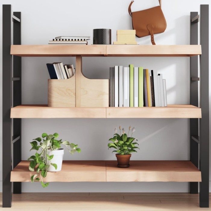 Gossi polita de perete, 120x60x(2-6)cm, lemn masiv de stejar netratat