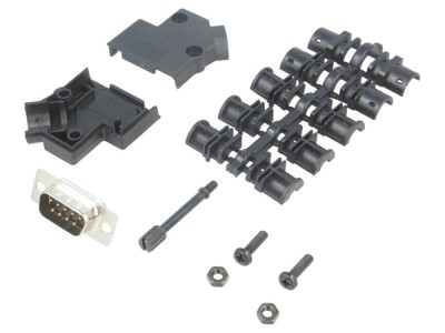 Conector D-Sub 9 pini tată, negru foto