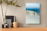Tablou Canvas, "Curcubeu peste cascada &icirc;nvolburată", Cascadă, Ceață, Curcubeu, Albastru, Natură, Spectacol, Apă, 26 x 39 cm, CMCLASS