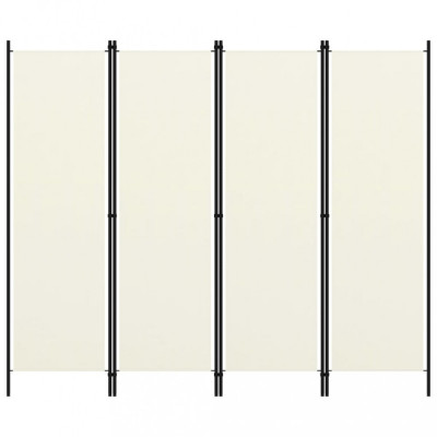 Paravan de cameră cu 4 panouri, alb crem, 200 x 180 cm foto