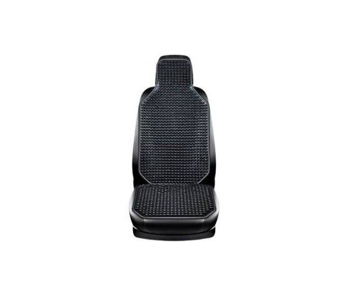 Husa scaun auto protectie universala cu bile lemn , negru sezut si spatar