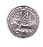 Moneda SUA 25 centi/quarter dollar Minnesota Voyageurs 2018 P, stare foarte buna, America de Nord, Cupru-Nichel