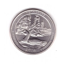 Moneda SUA 25 centi/quarter dollar Minnesota Voyageurs 2018 P, stare foarte buna