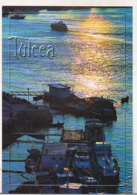 bnk cp Tulcea - Apus de soare pe Dunare - necirculata foto